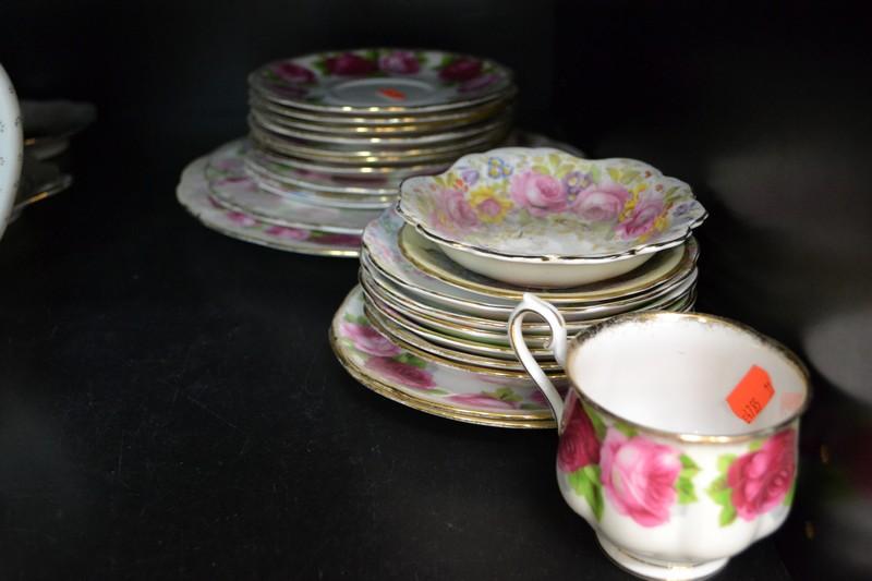 Appraisal: PART SHELF OF ROYAL ALBERT ROSE CHINA AND EXTRAS