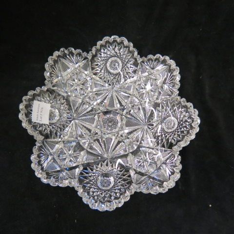 Appraisal: Cut Glass Dish floraform brilliant period blown-out hobstars stars feathered