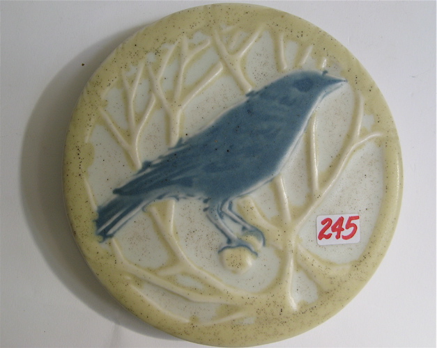 Appraisal: ROOKWOOD ART POTTERY ROUND TILE - D having a blue