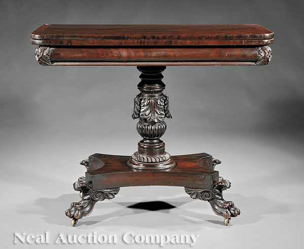 Appraisal: A Good American Classical Mahogany Games Table c Philadelphia the