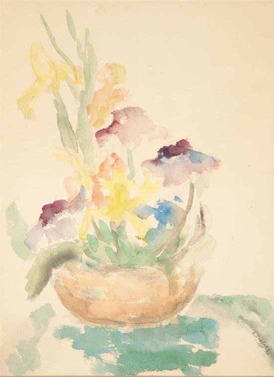 Appraisal: Leroy Ireland American - Still Life with Flowers watercolor on