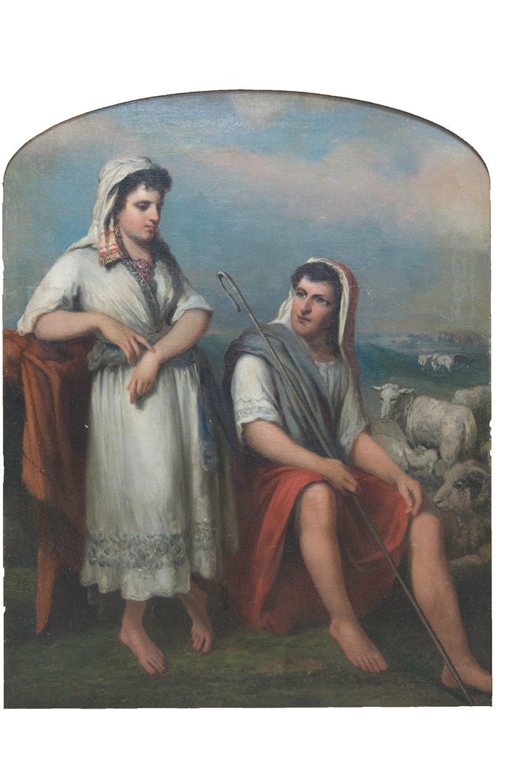 Appraisal: Italian School th century Shepherd and shepherdess tending their flock