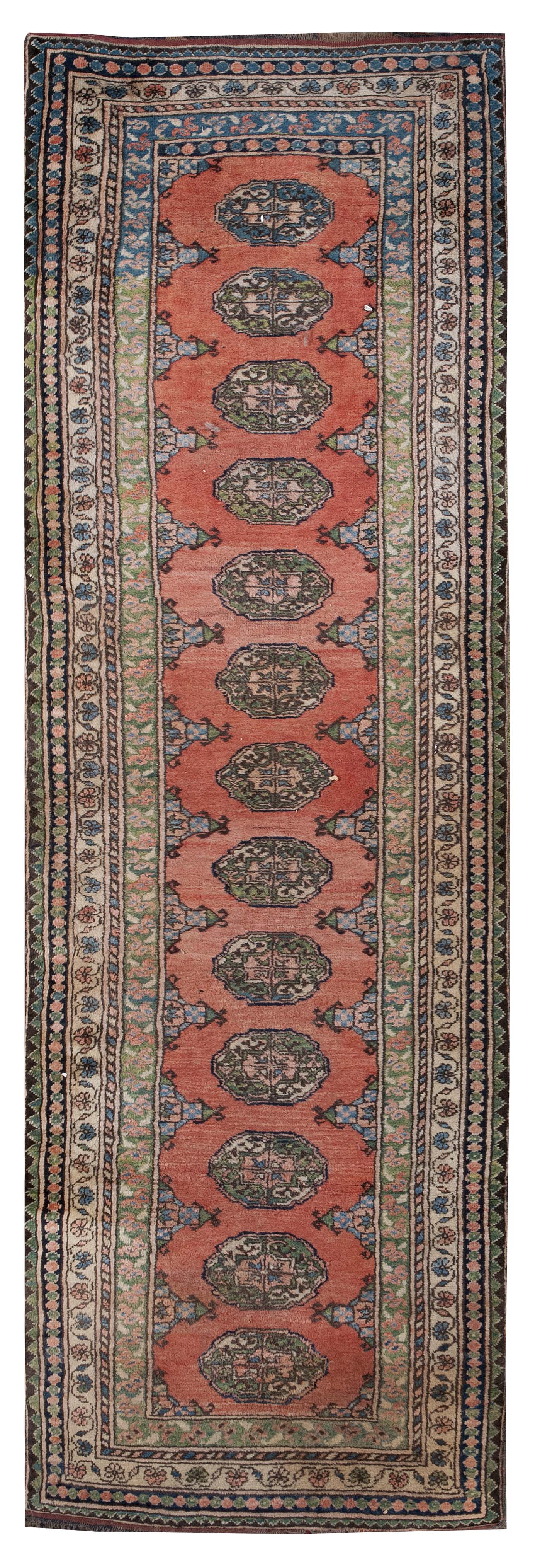 Appraisal: ORIENTAL RUG AFGHAN BOUKARA RUNNER ' x ' Thirteen quartered