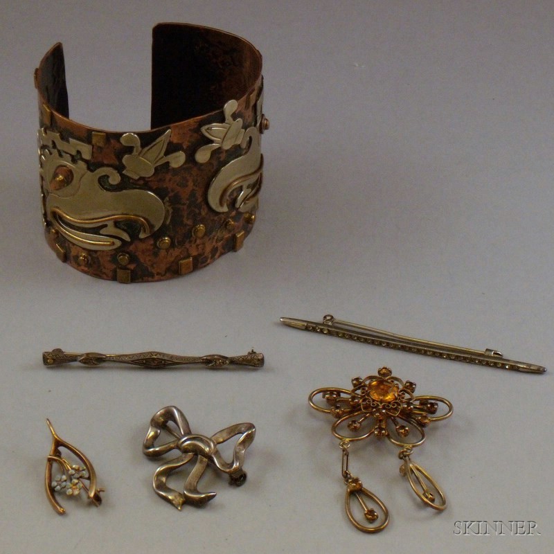 Appraisal: Small Group of Estate Jewelry including a Mexican copper and