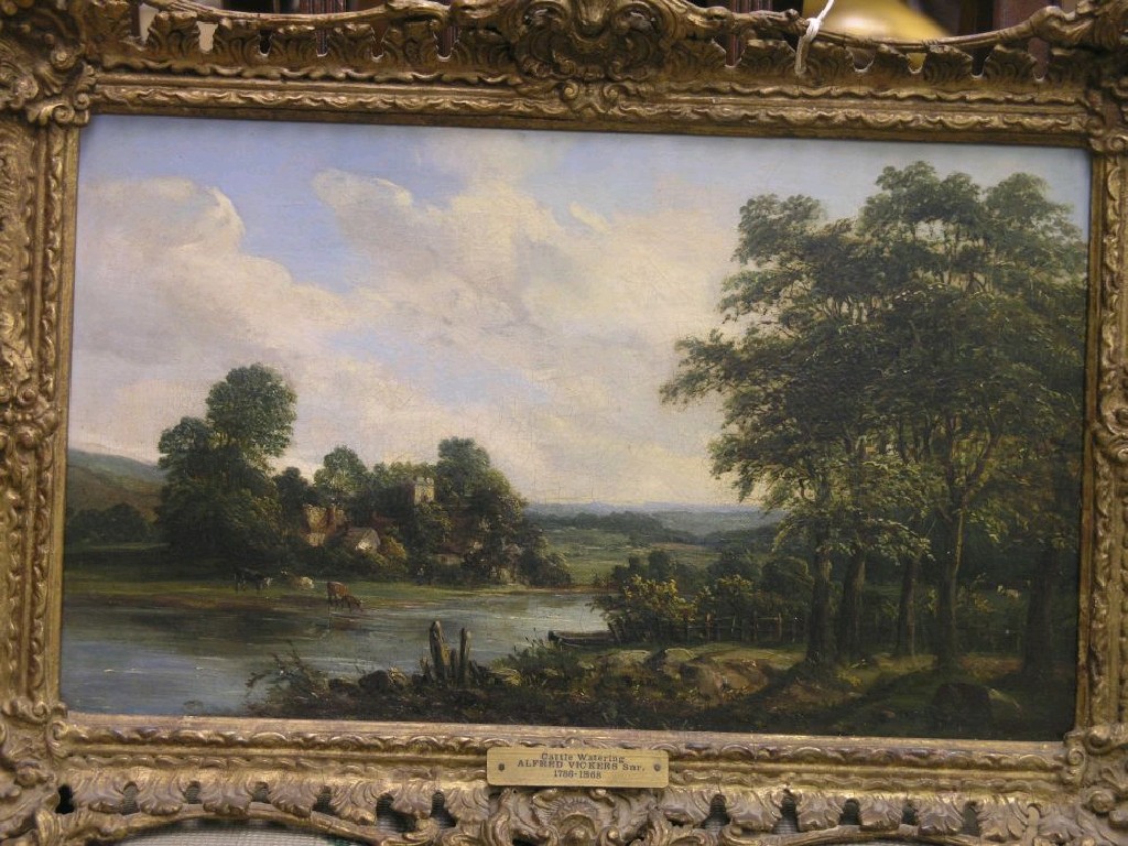 Appraisal: Style of Alfred Vickers Snr - oil on canvas panoramic