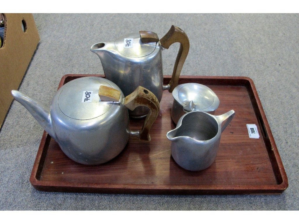 Appraisal: Four pieces Picquot Ware tea service