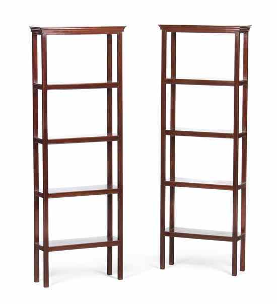 Appraisal: A Pair of American Mahogany Bookshelves each having a rectangular