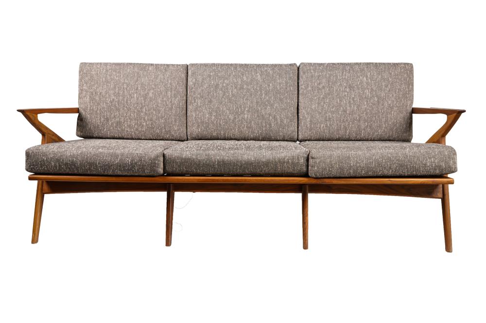 Appraisal: MID-CENTURY MODERN UPHOLSTERED SOFACondition with light scuffs to legs and