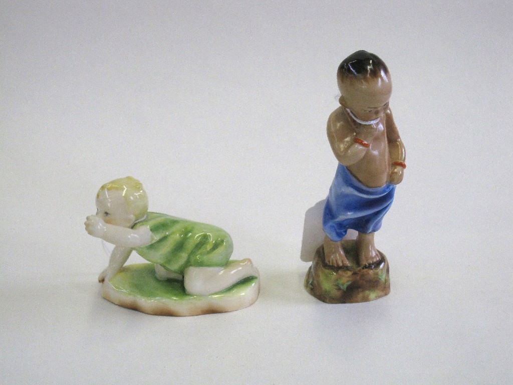 Appraisal: Two Royal Worcester figures Burma no def and Michael no