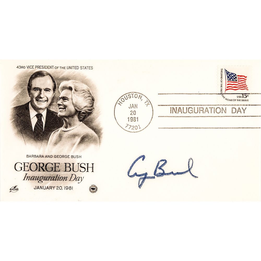 Appraisal: Two GEORGE H W BUSH Inauguration Day Cache Covers Signed