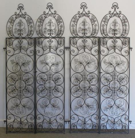 Appraisal: Two Pair of Ornate Iron Gates From a Norwalk CT