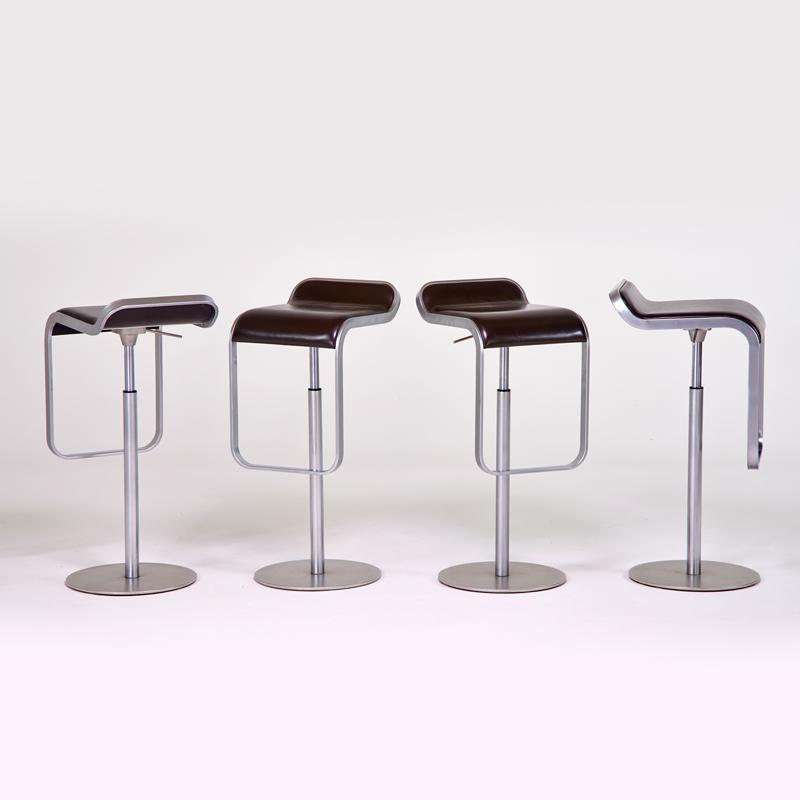 Appraisal: LA PALMA LEM hydraulic piston barstools Italy Matte steel chrome