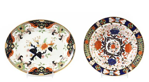 Appraisal: A group of English porcelain in the Imari palette comprising