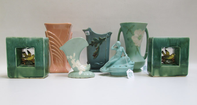 Appraisal: SEVEN PIECE COLLECTION OF ART POTTERY comprised of Weller vases