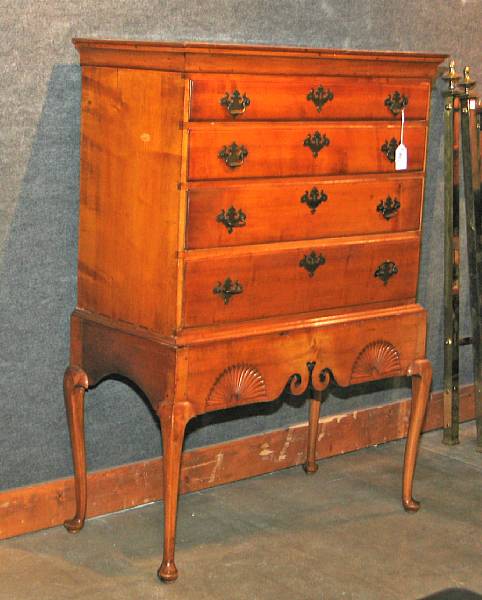 Appraisal: A Chippendale cherry chest on frame chest late th century