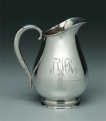 Appraisal: Sterling water pitcher Royal Danish by International script monogram oz