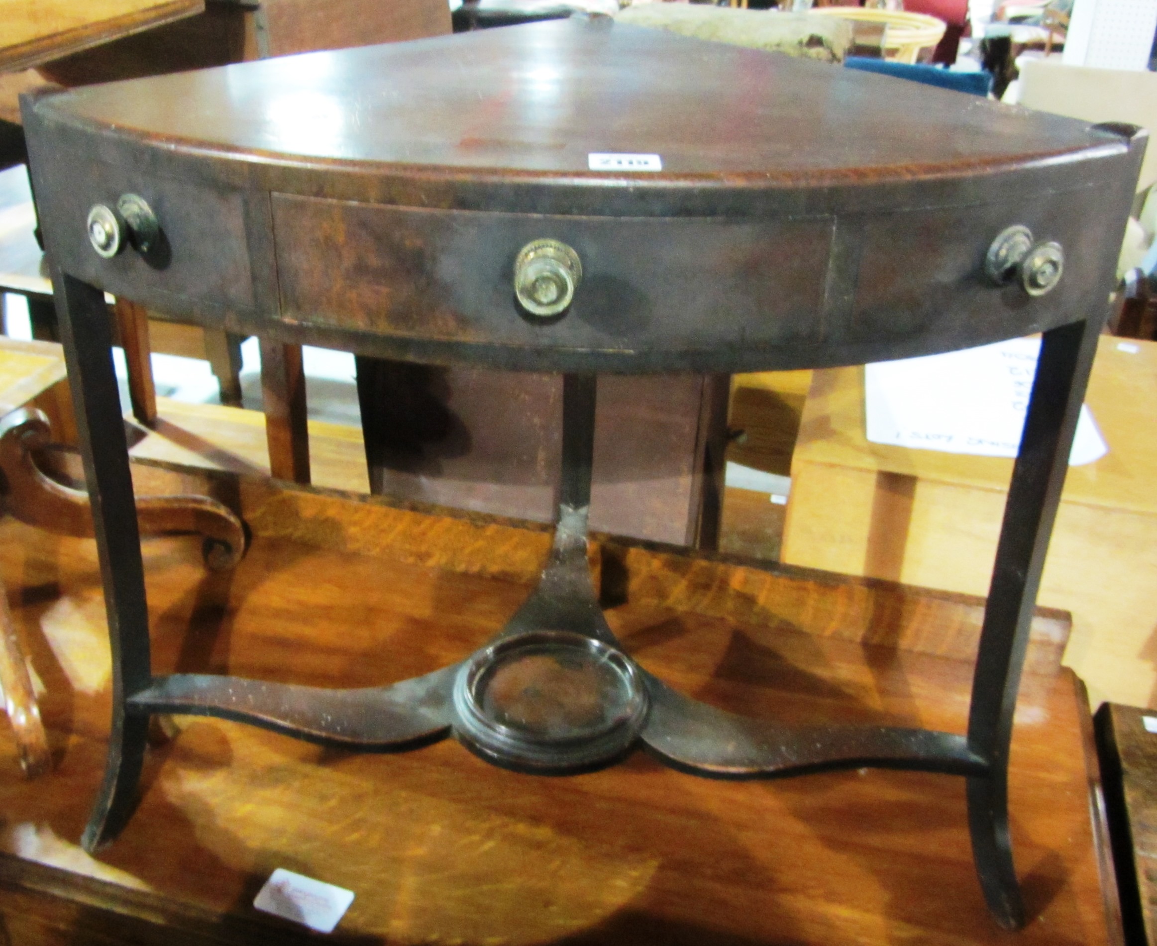 Appraisal: A th century mahogany drop flap table and a corner