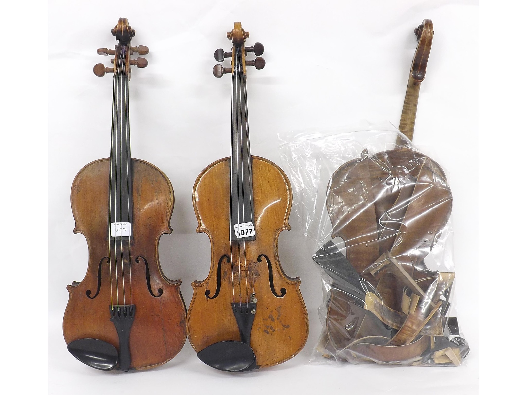 Appraisal: Late th century Stradivarius copy violin with geometric decorative floral