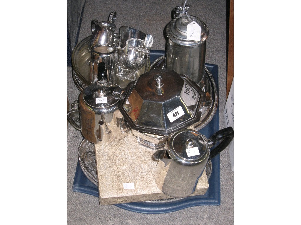 Appraisal: Tray lot of EP - muffin dish tankard etc