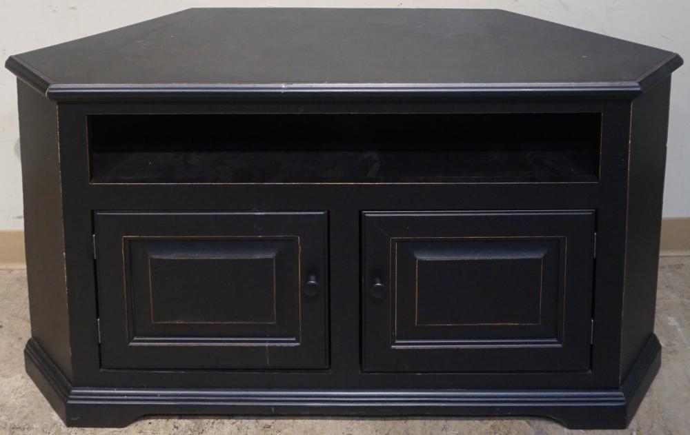 Appraisal: PAIR EBONIZED WOOD TWO-DRAWER LAMP TABLES AND AN EBONIZED WOOD