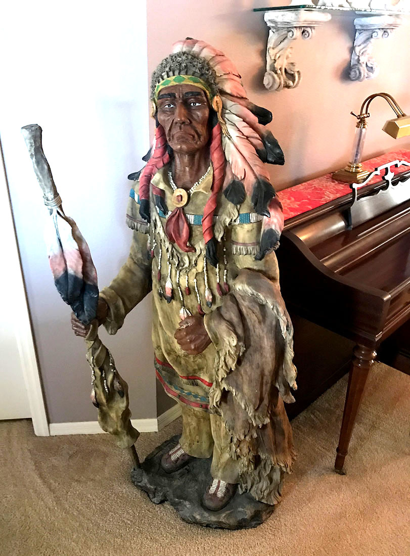 Appraisal: RESIN CIGAR STORE INDIAN Decorative resin figure of an Native