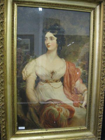 Appraisal: Victrorian Framed Print of a Woman image area x in