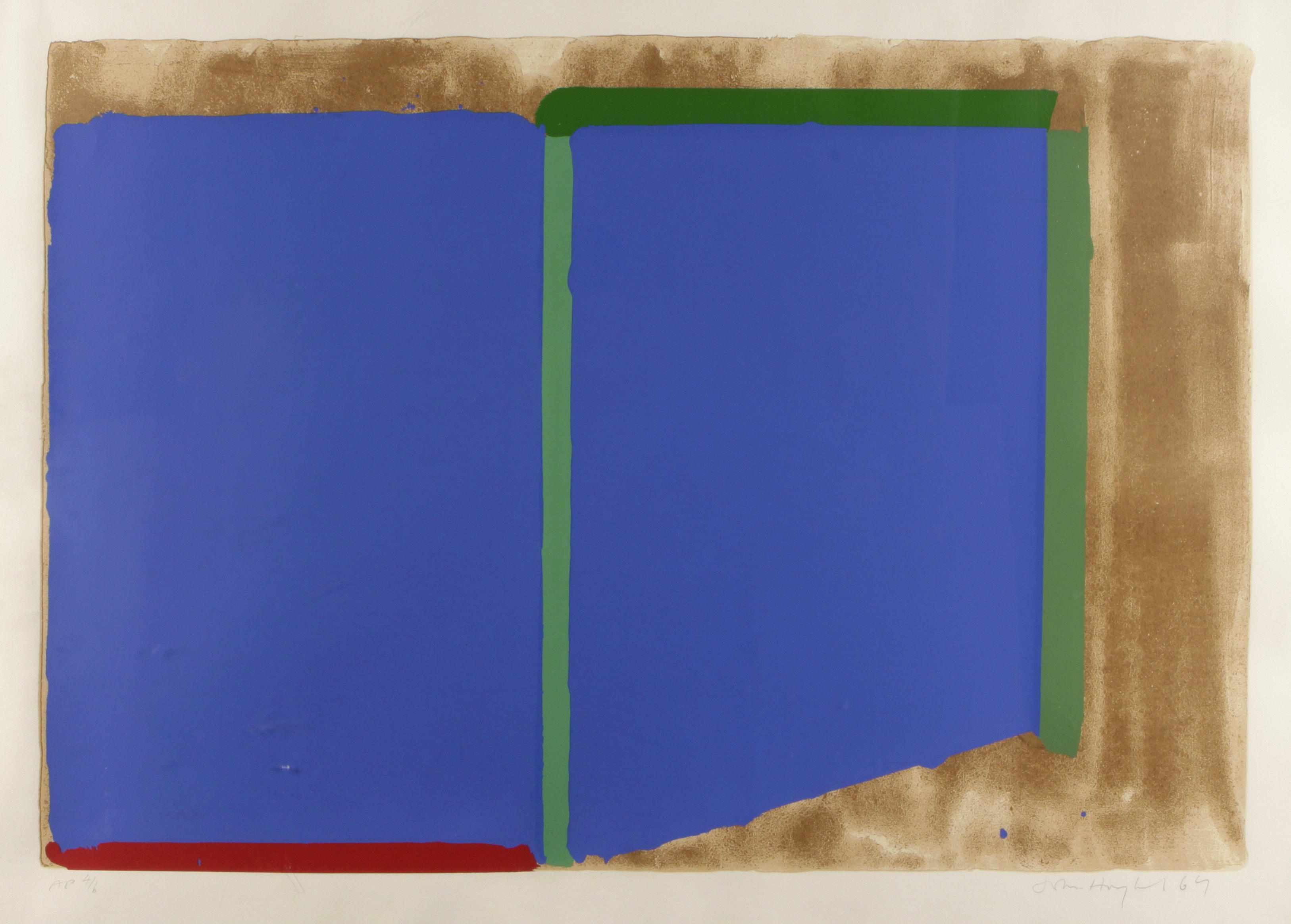 Appraisal: John Hoyland British - Blues Greens Screenprint in colors on