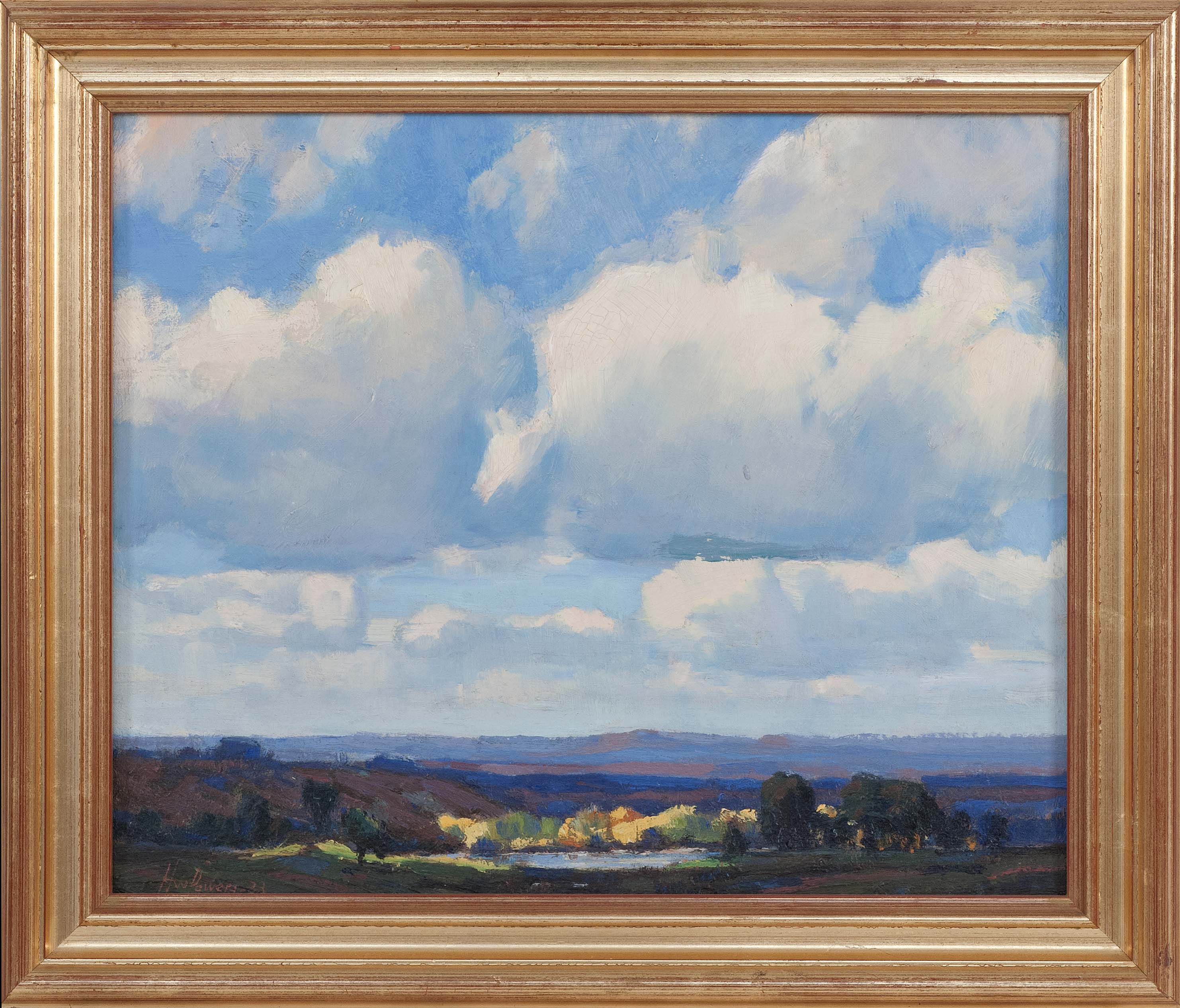 Appraisal: HARRY WILLIAM POWERSMassachusetts - Landscape with voluminous clouds Signed and