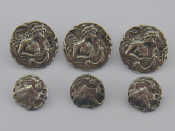 Appraisal: Six silver Art Nouveau buttons all hallmarked Birmingham x mm