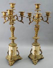 Appraisal: A pair of Louis XV style gilt metal and marble