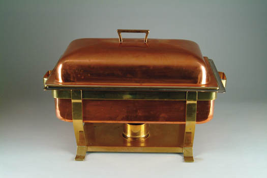 Appraisal: LARGE COPPER LINED CHAFING DISH Rectangular design having an open