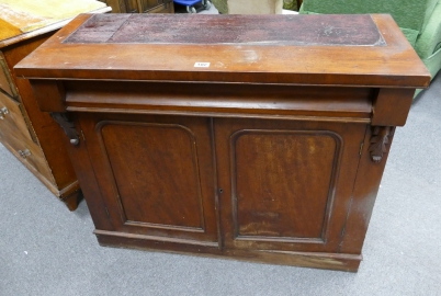 Appraisal: Carved mahogany door chiffonier missing top