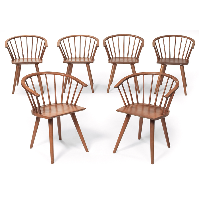 Appraisal: Russel Wright chairs by Conant Ball set of six maple