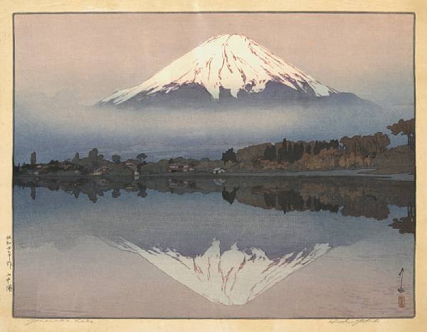 Appraisal: Hiroshi Yoshida - One oversize modern print Entitled Yamanaka Lake