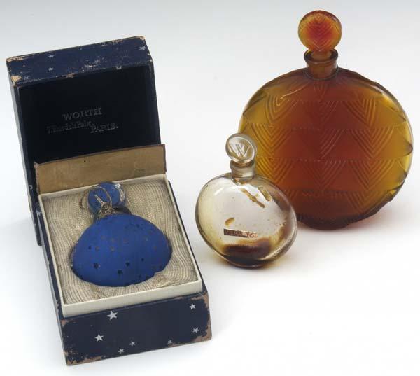 Appraisal: RENE LALIQUE Three perfume bottles for Worth Vers Le Jour