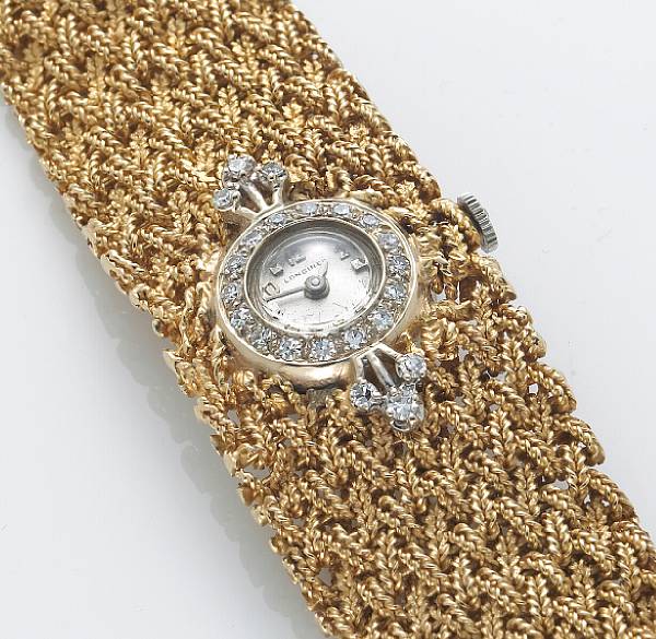 Appraisal: A diamond and k gold watch Longines dial signed dial