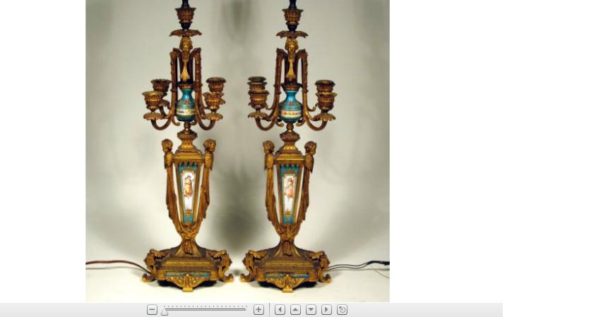 Appraisal: Pair of Louis XV style gilt bronze and porcelain mounted