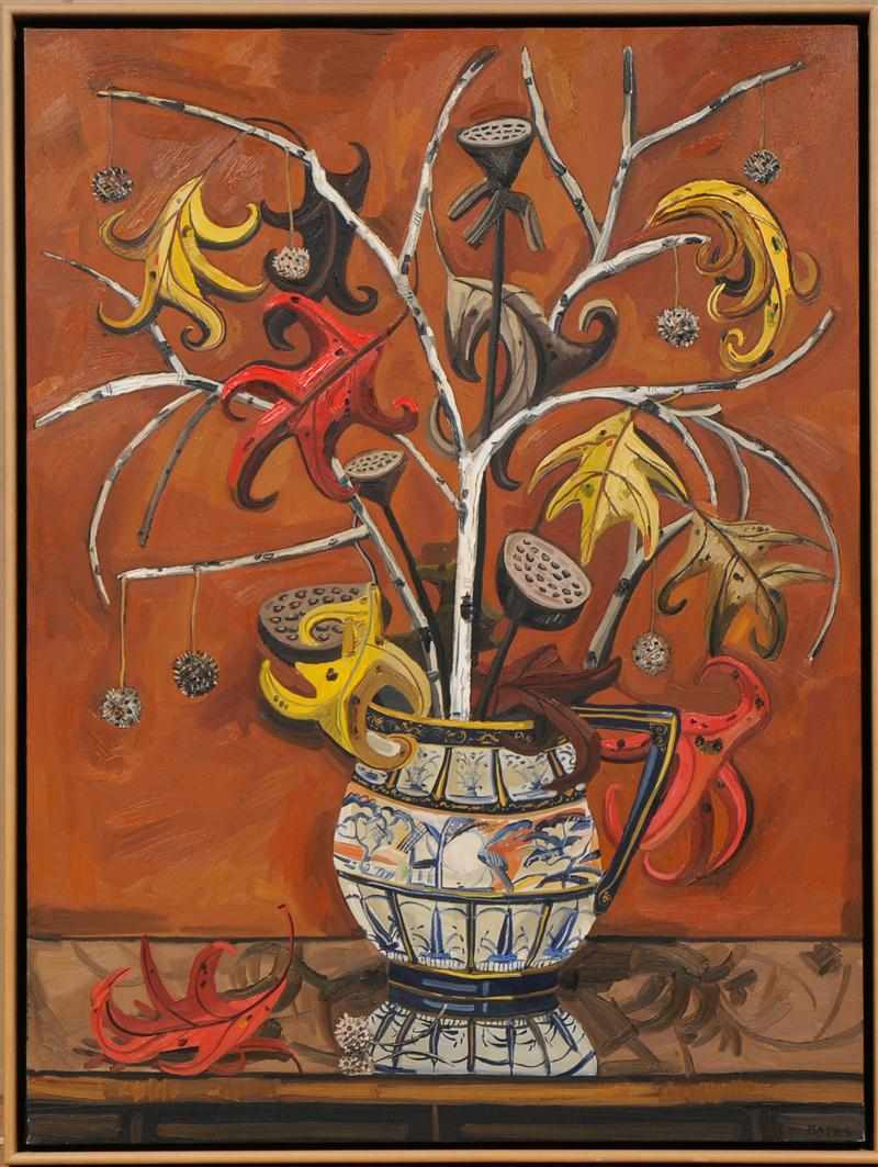 Appraisal: DAVID BATES b SWEET GUM Oil on canvas signed lower