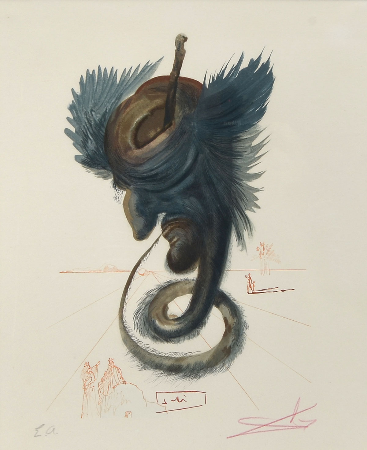 Appraisal: SALVADOR DALI DIVINE COMEDY LITHOGRAPH ''THE LOGICIAN DEVIL'' sight size