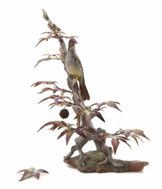 Appraisal: A Boehm Porcelain Crested Flycatcher signed Boehm to the base