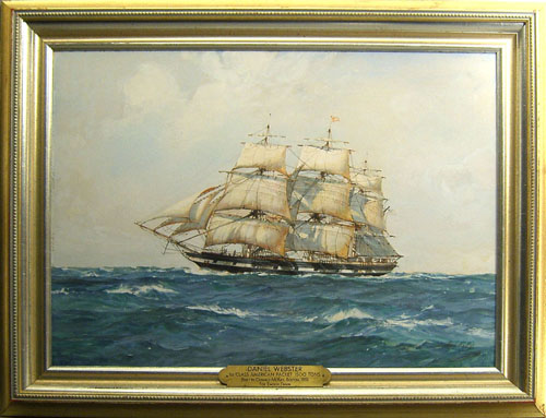 Appraisal: Hugh Knollys oil on board ship portrait of the Daniel