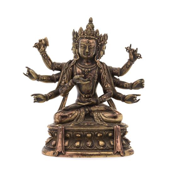 Appraisal: Sale Lot A Sino-Tibetan Gilt Bronze Figure of a Deity