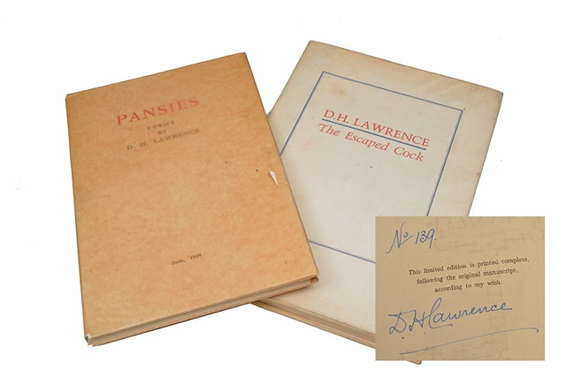 Appraisal: LAWRENCE D H Pansies Poems by D H Lawrence Privately