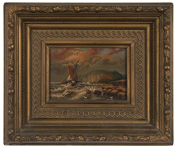 Appraisal: MINIATURE MARINE SCENE ATTRIBUTED TO WILLIAM CLARKSON STANFIELD BRITISH -