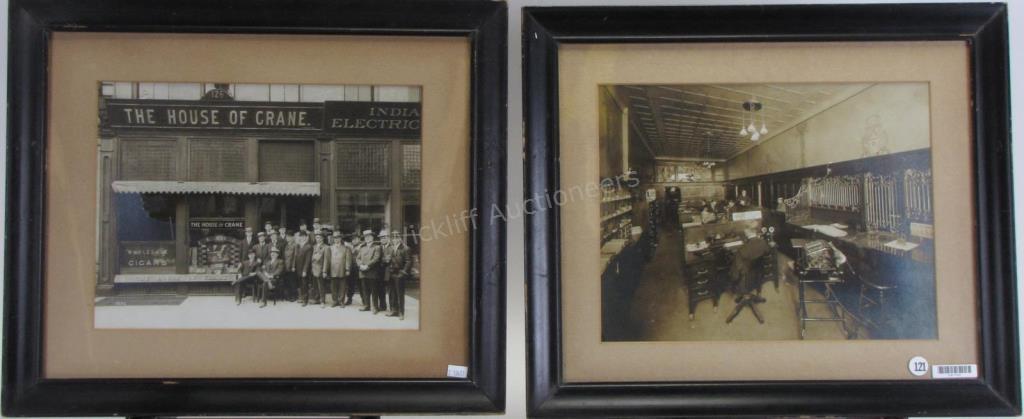 Appraisal: Two historic photos from Indianapolis IN depicting the interior and