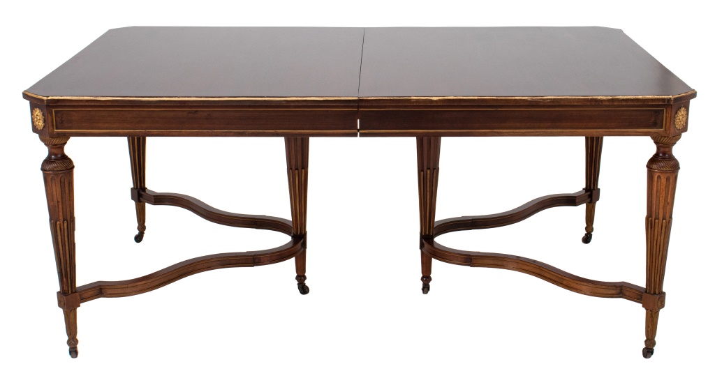 Appraisal: LOUIS XVI STYLE LARGE MAHOGANY DINING TABLE Louis XVI Style