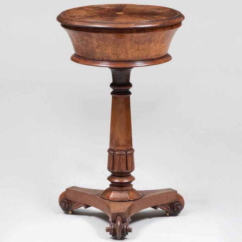 Appraisal: William IV Mahogany Ladies Work Table x top x in