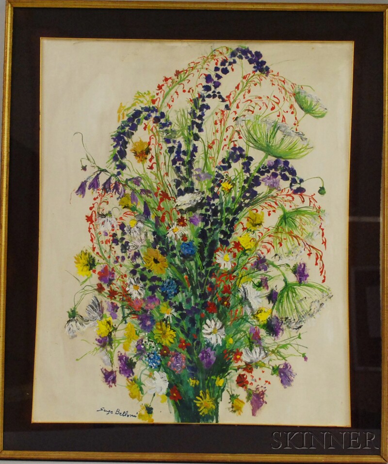 Appraisal: Serge Belloni Italian b Bouquet of Flowers Signed Serge Belloni