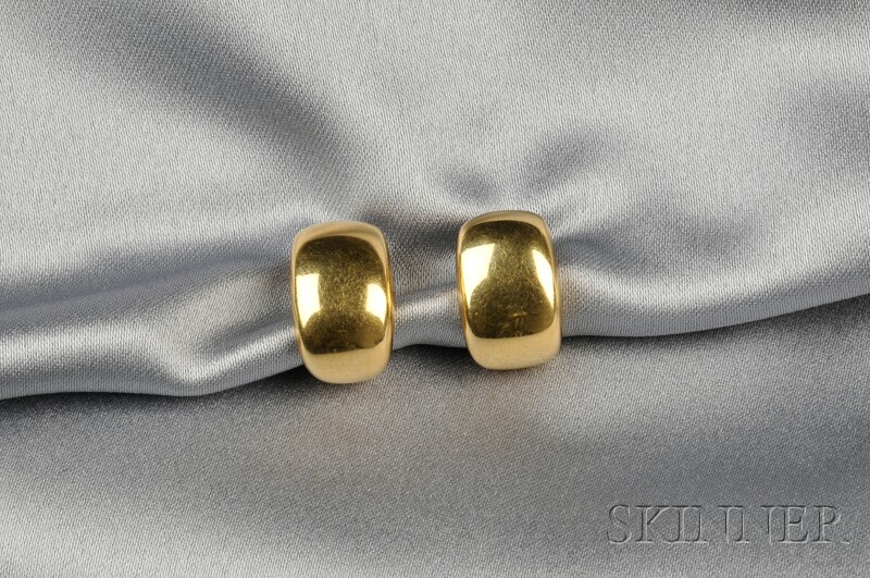 Appraisal: kt Gold Earclips Cartier c no signed boxed