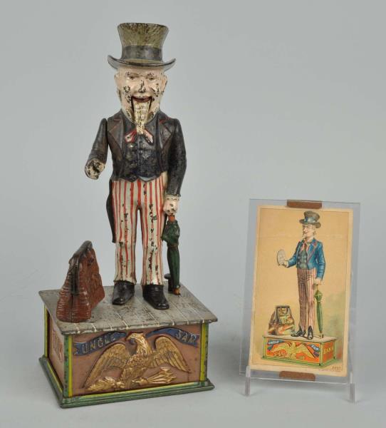 Appraisal: Uncle Sam Mechanical Bank With Trade Card Manufactured by Shepard